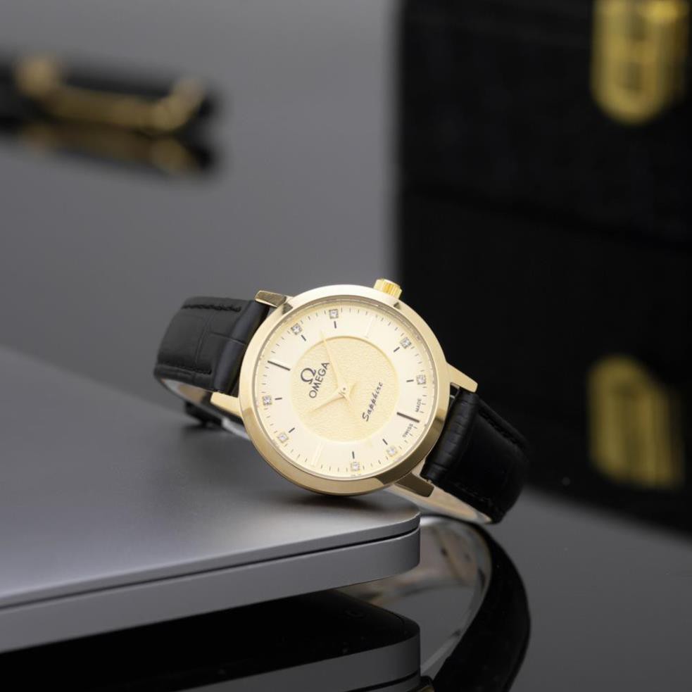 Đồng hồ nữ omega mặt tròn clasic dây da cao cấp chống nước DHN300 Vân_anh_shop