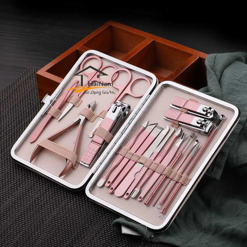 (FREESHIP) BỘ KÌM BẤM MÓNG TAY 18 CHI TIẾT HỒNG SIÊU CUTEE