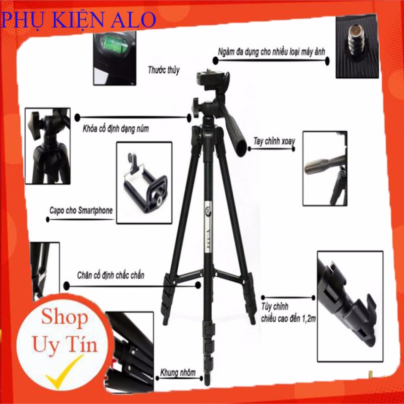 Gậy 3 chân chụp hình máy ảnh, điện thoại Tripod TF - 3120 loại tốt