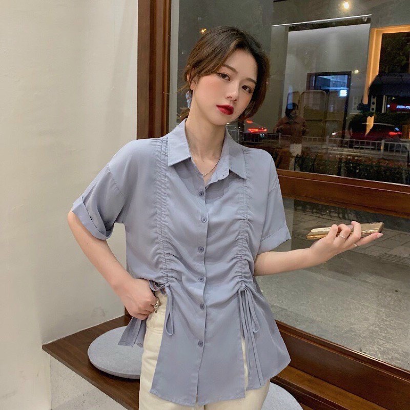 Áo sơ mi rút dây trước siêu xinh