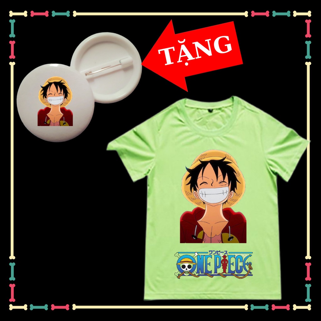 Áo thun One Piece Đảo Hải Tặc siêu ngầu cho trẻ em Tặng HUY HIỆU One Piece Có size áo người lớn