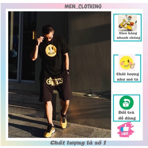 Bộ thể thao nam hè mặt cười chất liệu thun lạnh mềm mịn thiết kế trẻ trung phong cách năng động