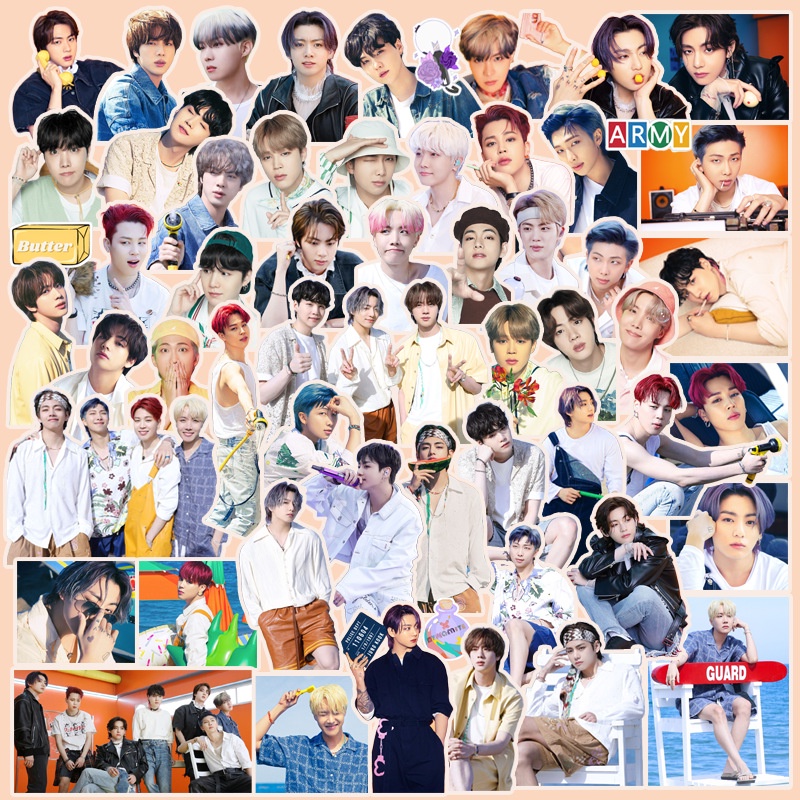 Bộ 100 Hình Dán Trang Trí Hình Nhóm Nhạc BTS Đẹp Mắt