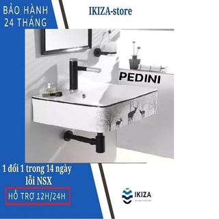 Chậu rửa mặt, lavabo hươu vuông treo tường, bồn rửa mặt hươu vuông ik 606H IKIZA - hàng chính hãng giá tốt