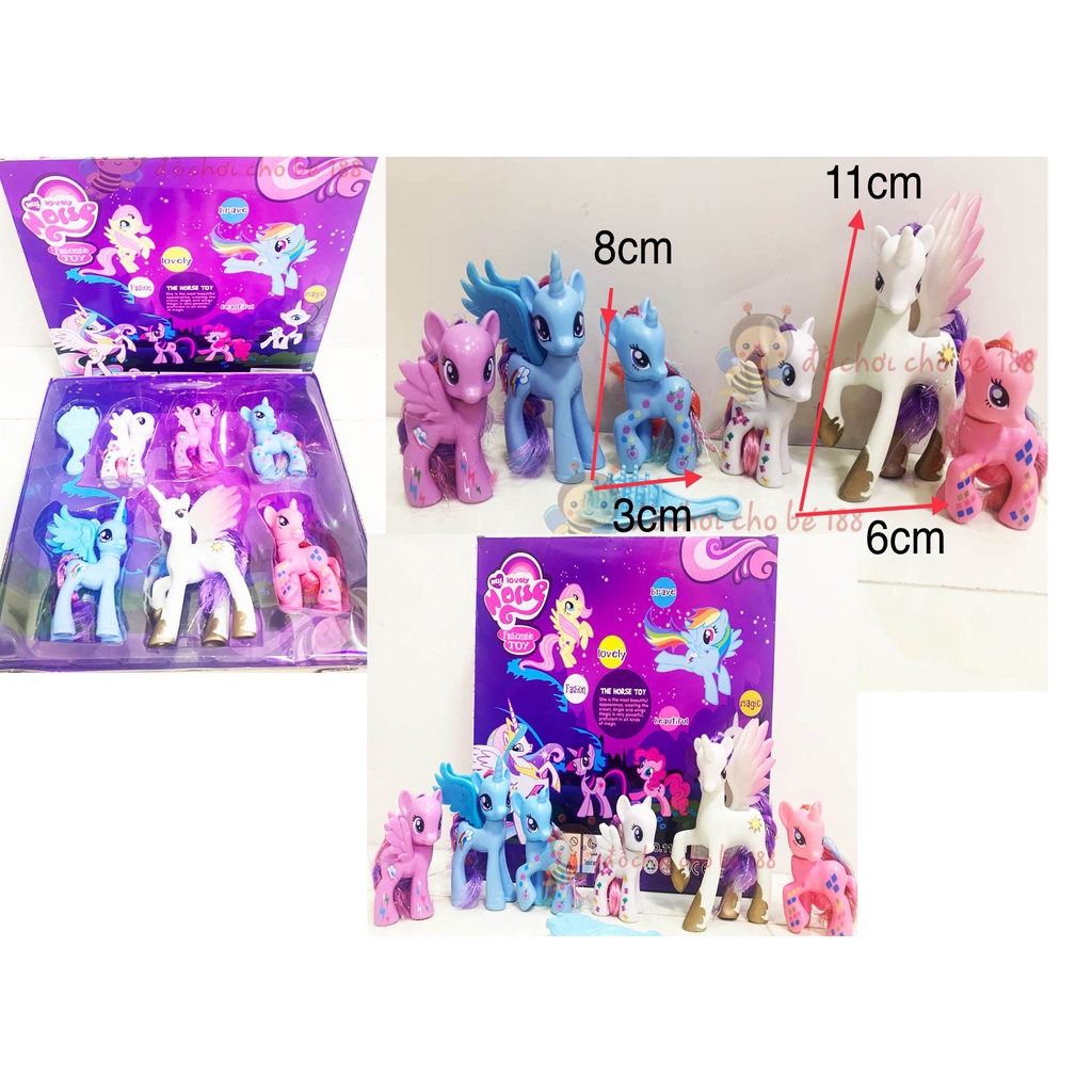 Thiên Thần Ngựa My Little Pony Xinh Đẹp Quyến rũ 14cm Tặng Lược Chải