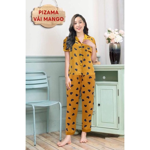 Đồ Bộ Mặc Nhà, Bộ Dài Pizama Lụa Mango Cao Cấp Đủ Size Từ 40-70kg