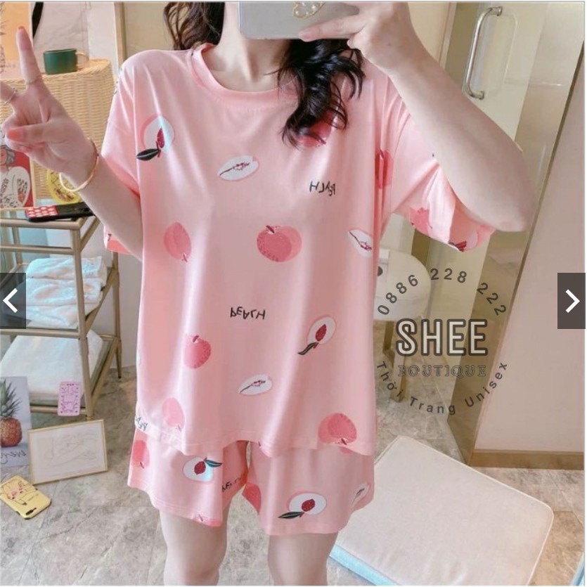 Bộ Đồ Mặc Nhà Cho Nữ Cộc Tay Pijama Cotton Nhiều Họa Tiết, Bộ Ngủ Nữ Phom Rộng Mát Mẻ | BigBuy360 - bigbuy360.vn