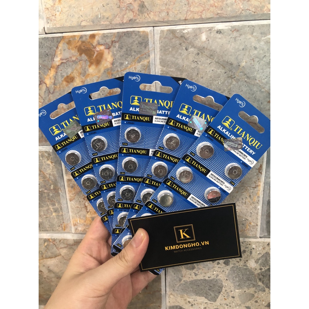Combo 5 vỉ tổng 50 viên pin LR44 L1154F AG13 G13 L1154 A7 TIANQUI