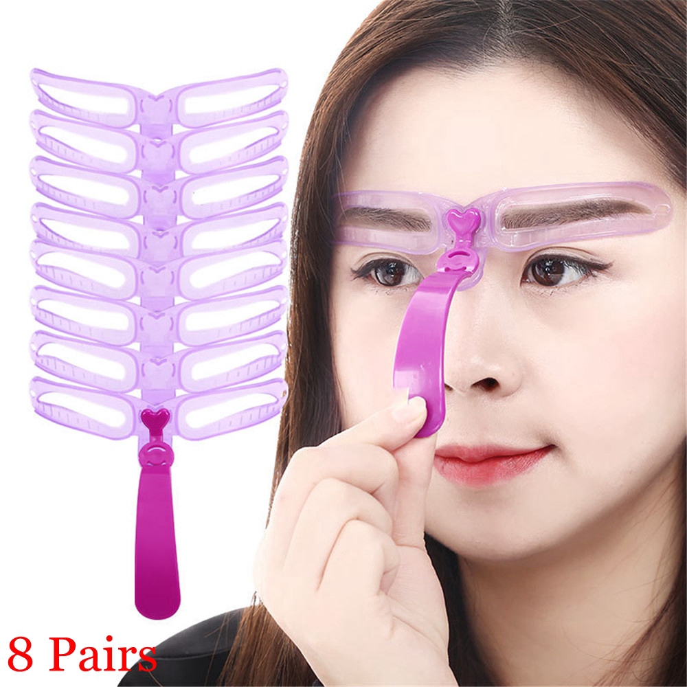 [Hàng mới về] Set 8 khuôn kẻ mày trang điểm tiện dụng