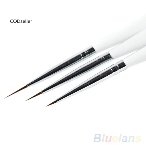 Bộ 3 cọ vẽ móng tay nghệ thuật bằng Acrylic