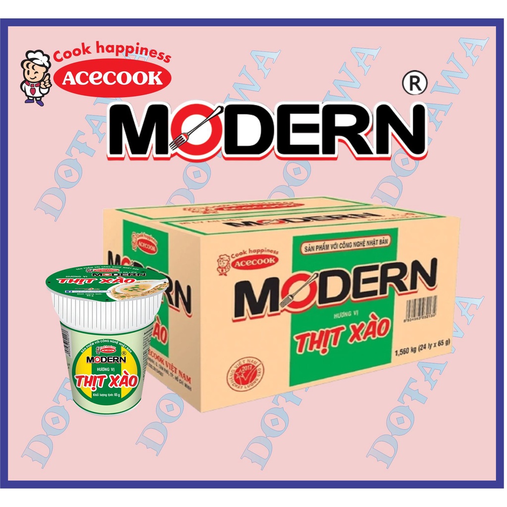 Thùng 24 Ly Mì Modern Hương Vị Thịt Xào 65g