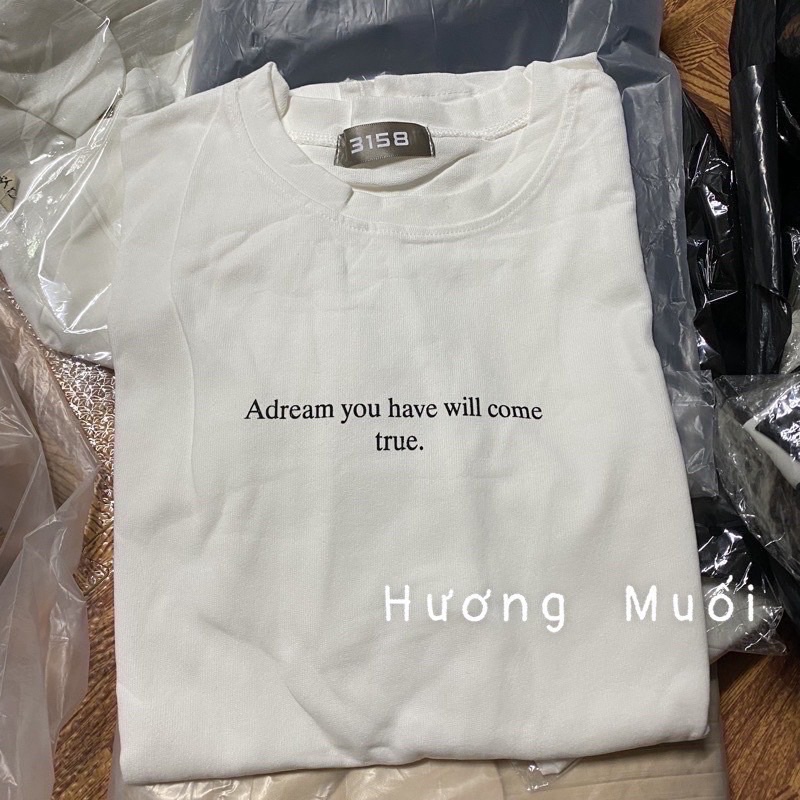 Áo thun chữ nhỏ adream tay lỡ-form rộng hang qc mác 3158