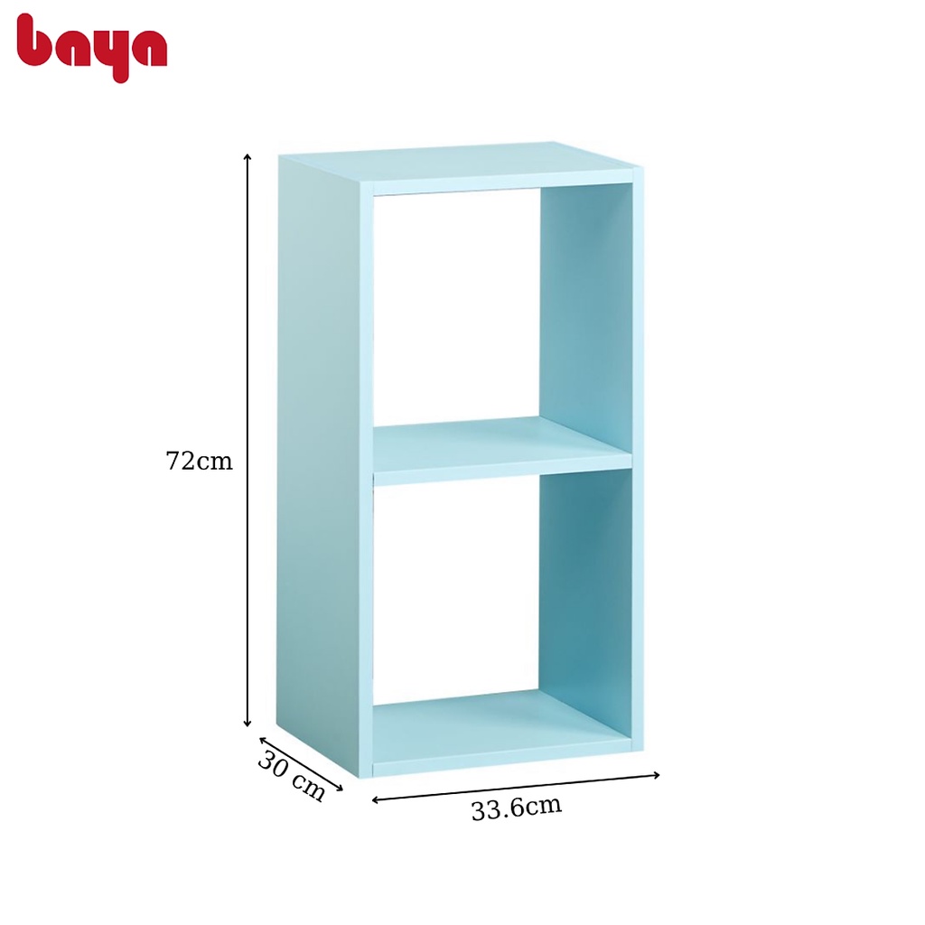 Kệ để sách đa năng 2 ô vuông BAYA SUND MFC chống thấm đưng sách, trang trí nhà cửa kích thước33.6x30x72 cm 2000517