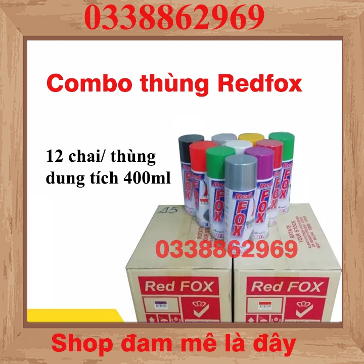 combo thùng sơn xịt giá rẻ chất lượng tốt redfox, đủ màu - Nhập khẩu Thái Lan