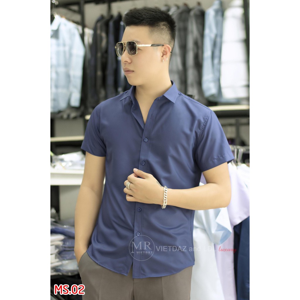 Áo sơ mi nam ngắn tay in họa tiết cao cấp vải đẹp thoáng mát