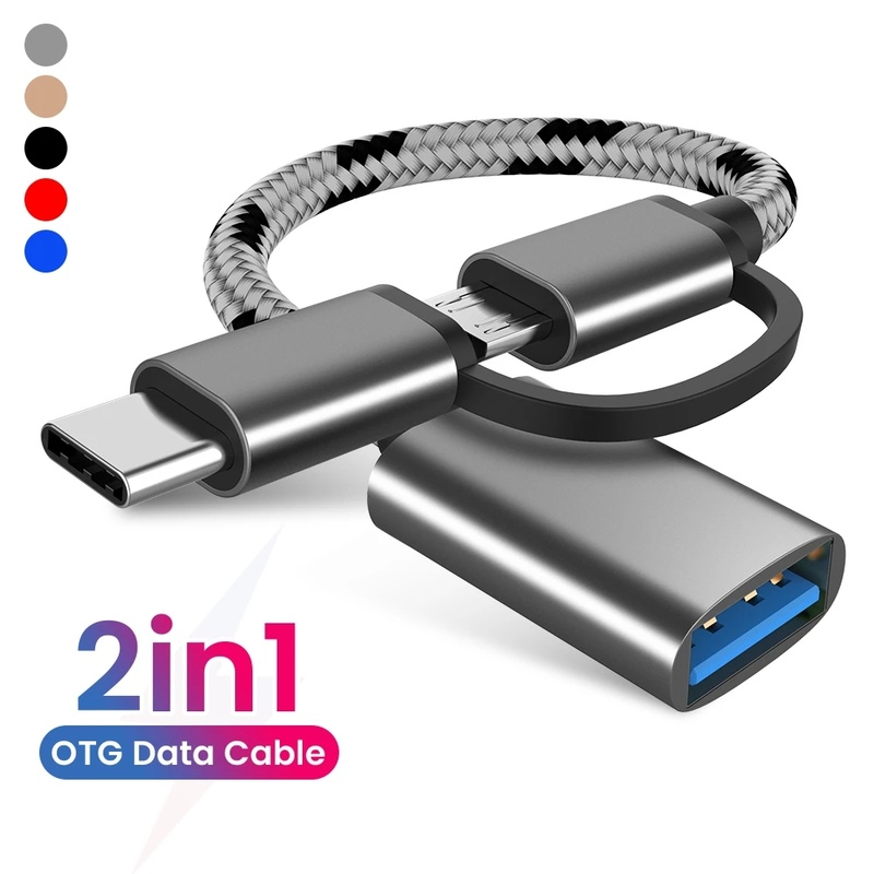 Cáp chuyển đổi 2 trong 1 Otg Usb 3.0 sang Micro Usb Type C dành cho Huawei