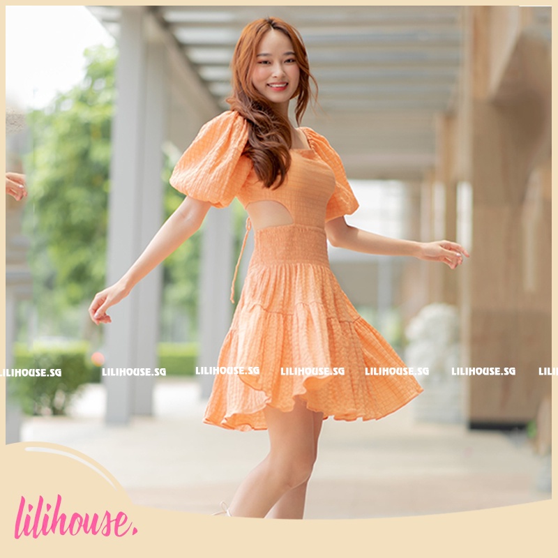 Đầm Xòe Tay Phồng - Đầm Nữ Đi Biển Cao Cấp - Đầm Mini Đi Biển Ngọt Ngào Chất Tơ Gân Sợi Mềm Xinh Xắn
