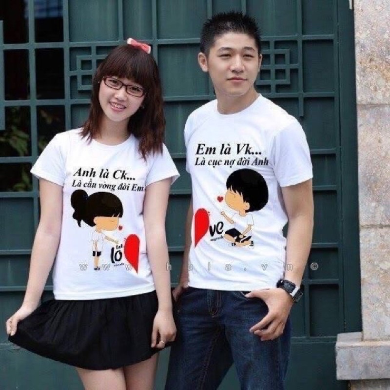 Áo thun đôi nam nữ Ck và Vk