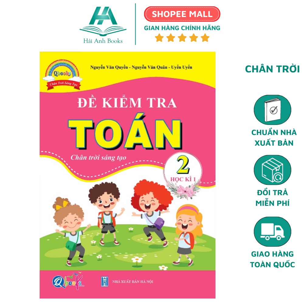 Sách Đề kiểm tra toán lớp 2 học kì 1 QBOOKS   Hải Anh Books