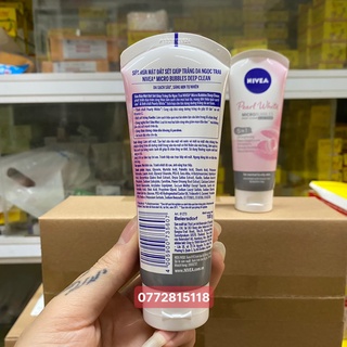 Sữa rửa mặt NIVEA Đất Sét giúp trắng da ngọc trai (100g)