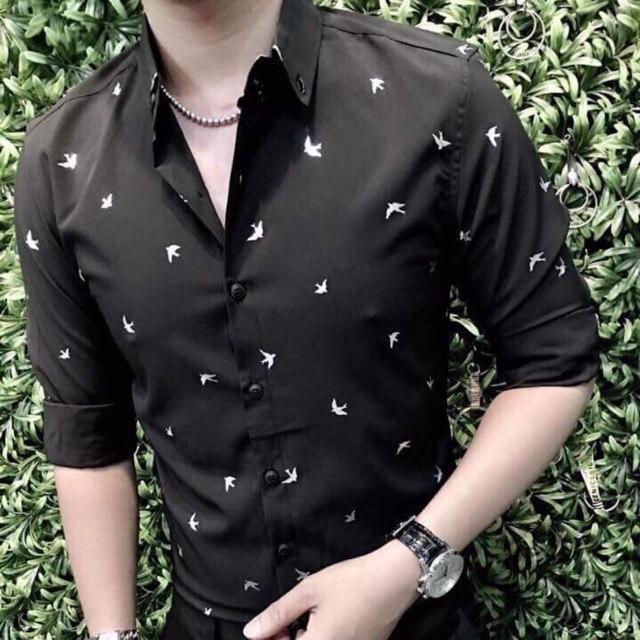 Áo sơ mi Quảng Châu thời tranh nam chim nhí