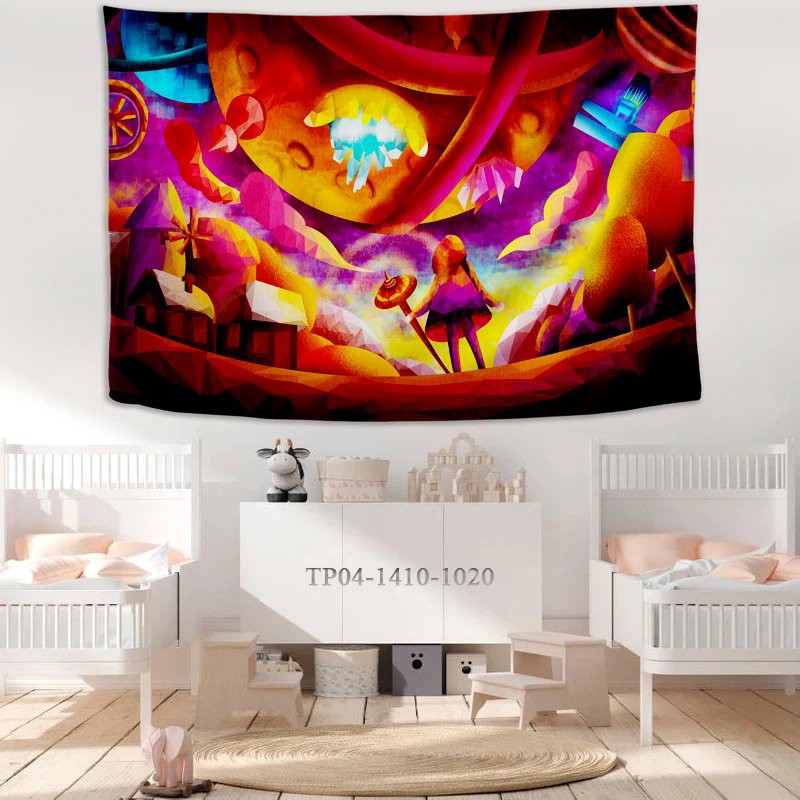 Tranh vải treo tường trang trí PHÒNG NGỦ, decor DREAM, CÔ GÁI, CON MÈO,