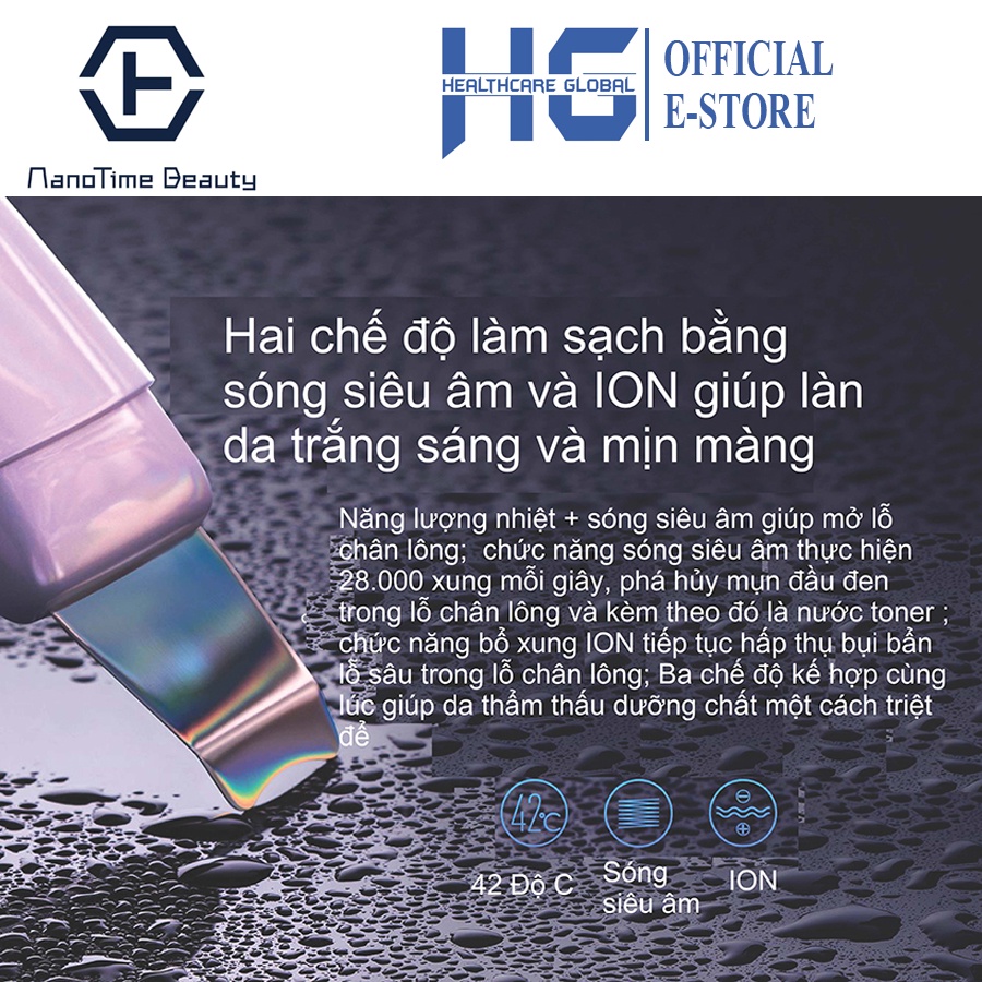 Máy Tẩy Da Chết, Nâng Cơ, Di Tinh Chất Bằng Sóng Siêu Âm, ION, EMS NanoTime F68 | Thương Hiệu Nhật Bản - Bảo Hành 2 Năm