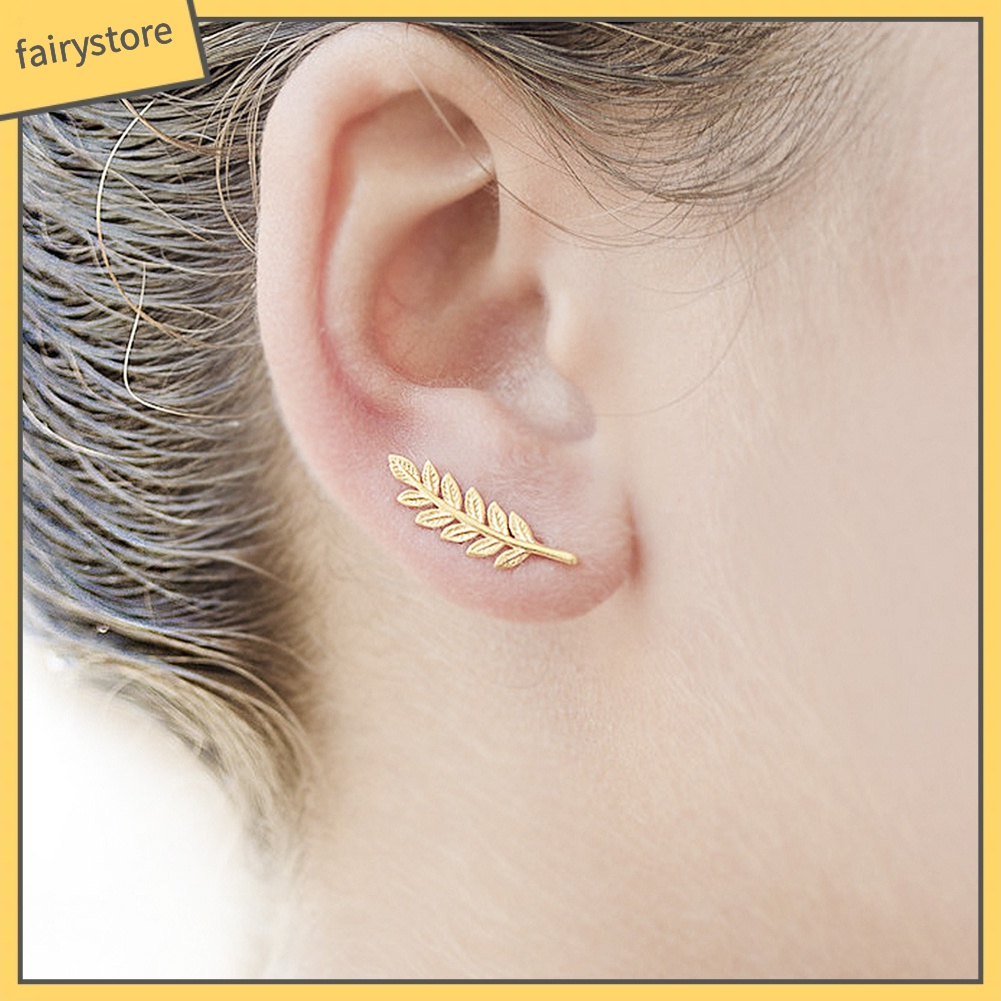 Bông tai hình lá thiết kế thanh lịch cho nữ