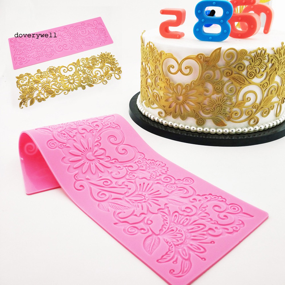Khuôn Silicone Tạo Hình Làm Bánh Kẹo Hình Ren Hoa Diy
