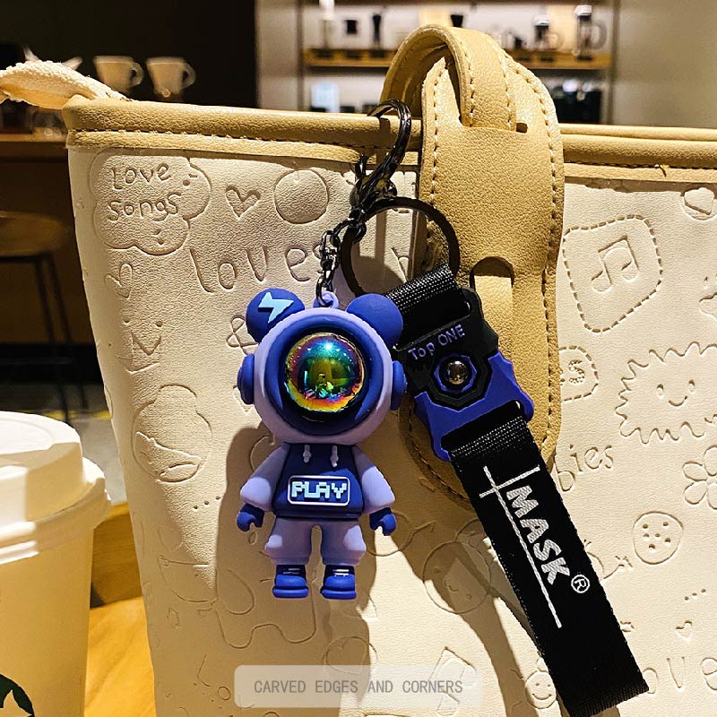 Carve.A Store Móc Khóa Hình Gấu Tia Chớp Dễ Thương trang trí ba lô