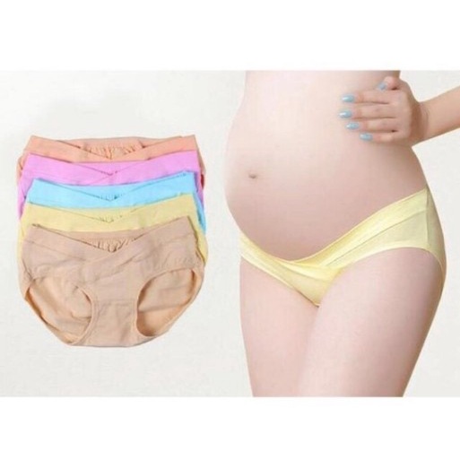 Set 2 quần lót bầu cạp chéo nâng bụng cotton siêu co giãn - hàng loại 1 (quần chip bầu)