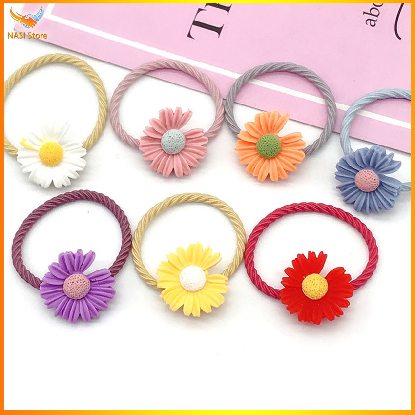 Dây buộc tóc hoa cúc Gazania cho bé gái - Set 6 dây cột tóc dễ thương, bền đẹp - NASI Store