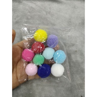 bom bom 2,5 cm ( pom pom )bông len mịn
