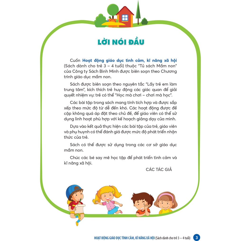 Sách Hoạt động giáo dục tình cảm, kĩ năng xã hội - Sách cho trẻ 3 - 4 tuổi