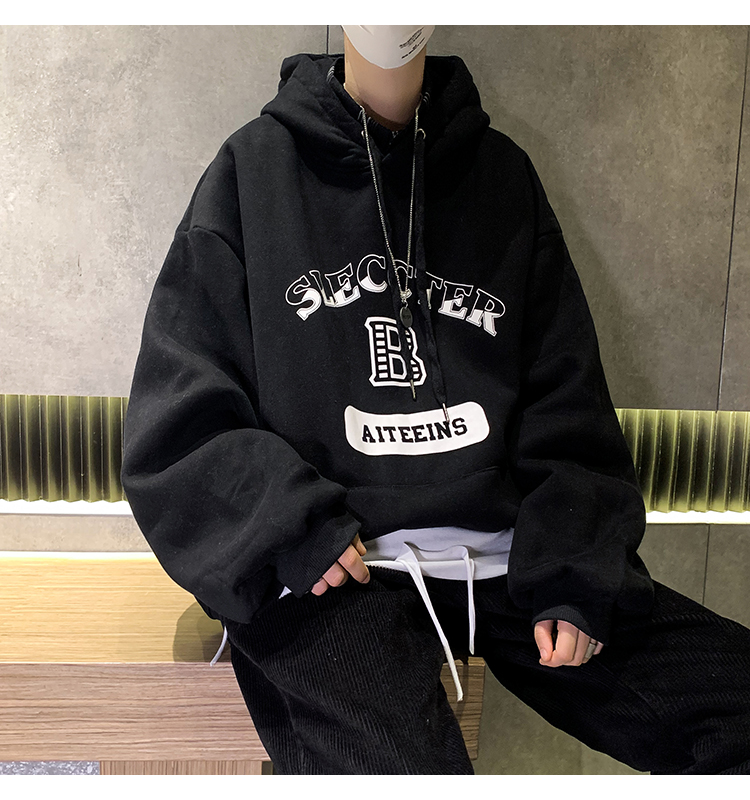 Áo hoodie tay dài dáng rộng in chữ thời trang cho nam | BigBuy360 - bigbuy360.vn