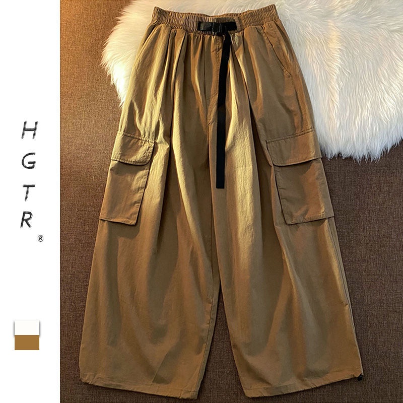 Quần Baggy Dài Ống Đứng Có Dây Đeo Mắt Cá Chân Phong Cách Nhật Bản Cá Tính Cho Nam