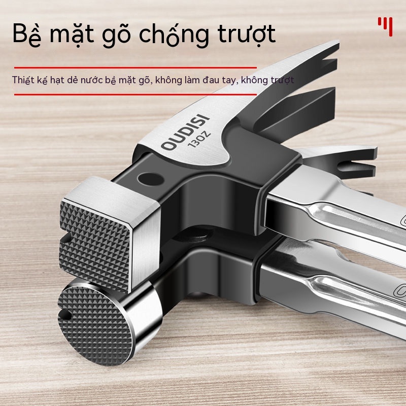 Búa vuốt từ tính hút tích hợp móng búa búa sắt chế biến gỗ búa góc vuông công cụ búa đinh búa búa chế biến gỗ búa đóng đinh