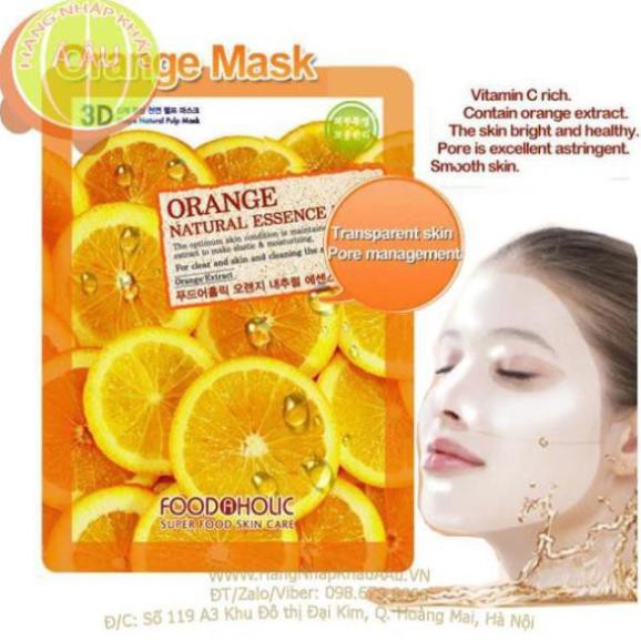 Mặt Nạ 3D Cam Orange Natural Essence Mask Foodaholic