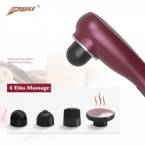 Máy massage cầm tay pin sạc 4 đầu PULI PL-622 - Có đầu nóng 60 độ
