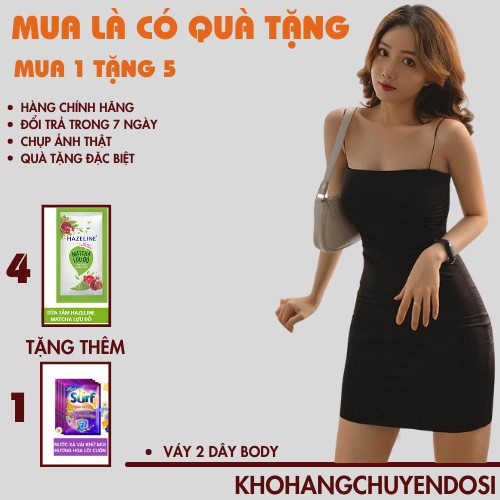 (QUÀ TẶNG LÀ DÂY CỘT TÓC) váy 2 dây ôm body🍁 đầm 2 dây, sexy,ulzzang, tôn dáng, vải cottong mát, KHOHANGCHUYENDOSI