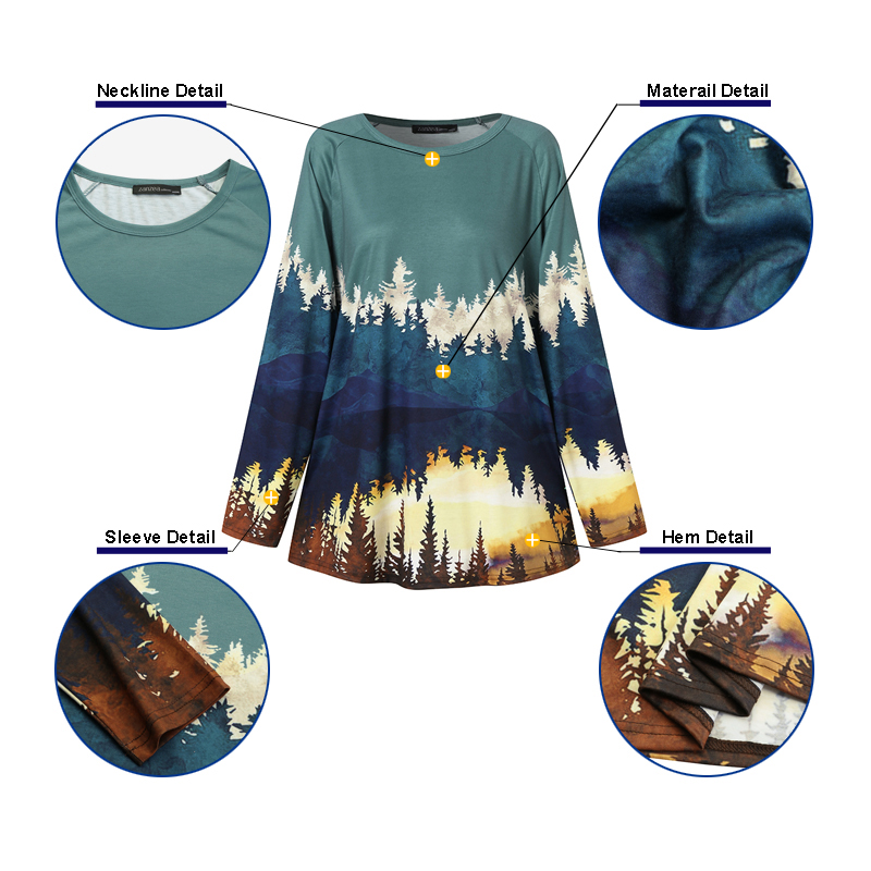 Áo Nữ ZANZEA Dài Tay Cổ Tròn Thời Trang Hàn