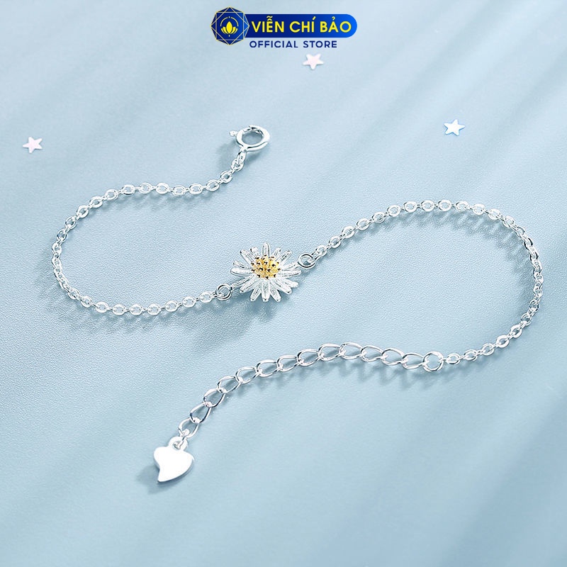 Lắc tay bạc nữ Hoa cúc họa mi bạc 925 thời trang phụ kiện trang sức nữ Viễn Chí Bảo L400347