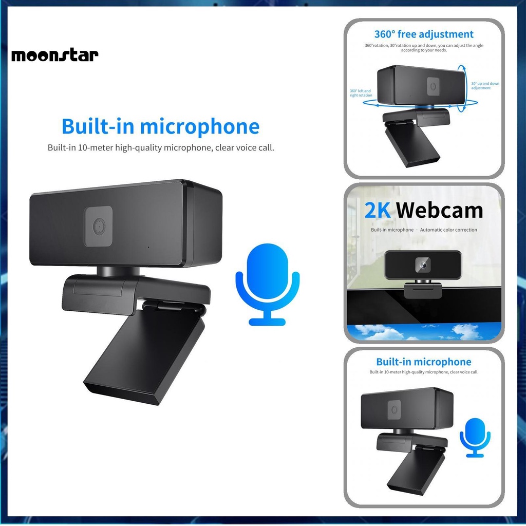 Webcam kỹ thuật số tích hợp micro 2K 1080P hiệu ứng âm thanh cao chuyên dụng