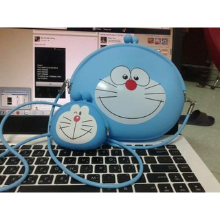 Combo 2 set túi và ví Doremon silicon cute (gồm: 2 to, 2 nhỏ)