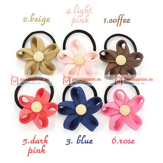 2 Thun cột tóc hoa handmade Hàn Quốc