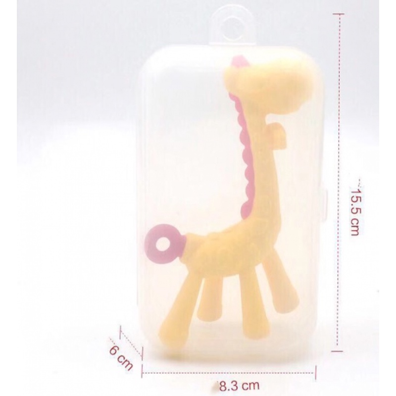 Đồ chơi gặm nướu hình hươu cao cổ bằng silicone dễ thương an toàn không độc hại cho bé