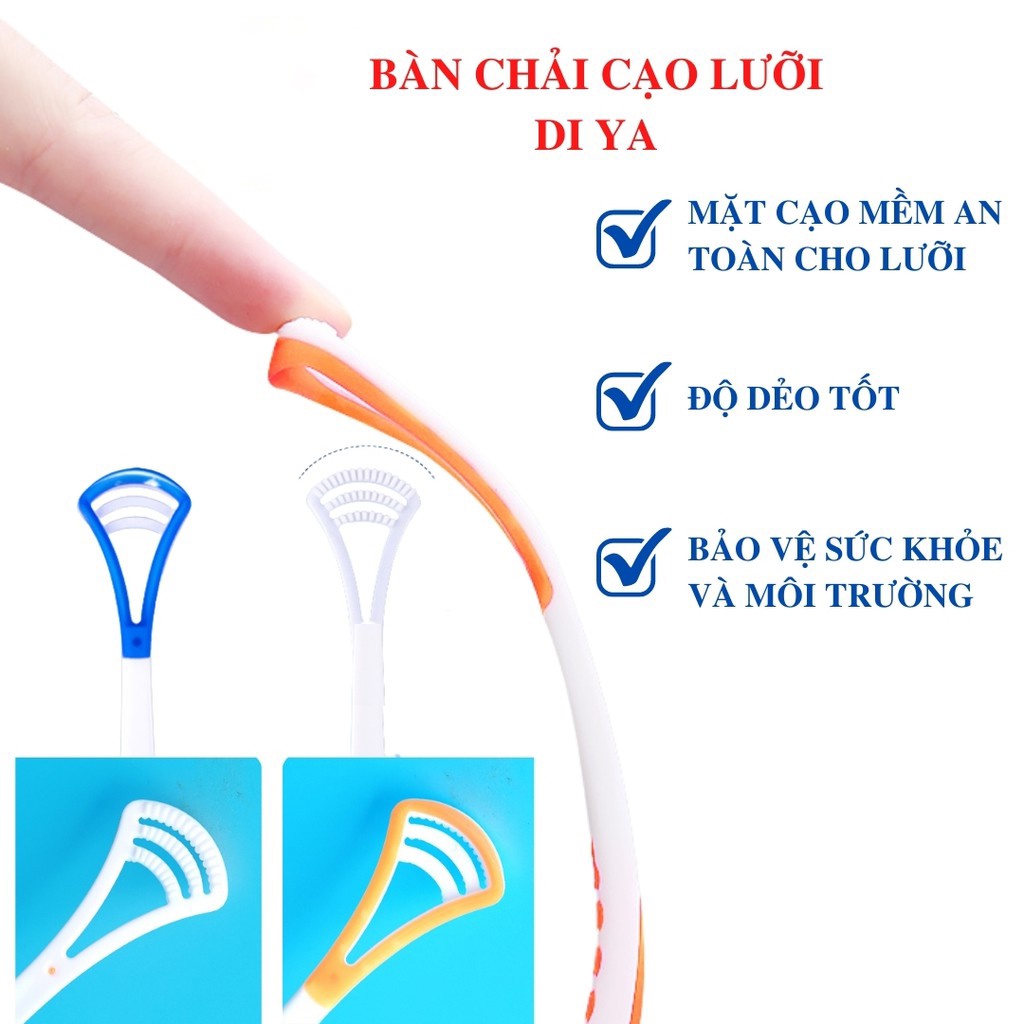 Cạo lưỡi vệ sinh răng miệng cao cấp Nhật Bản, Rơ lưỡi chất liệu mềm mại Bảo vệ răng miệng