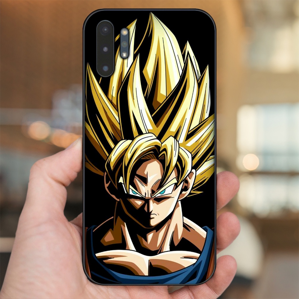 Ốp lưng Samsung Note 10 Plus viền đen in hình Goku Dragon Ball