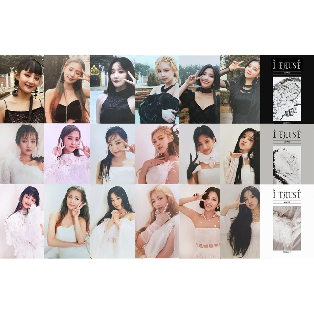 Bộ ảnh in giống card album I Trust của nhóm (G)-IDLE