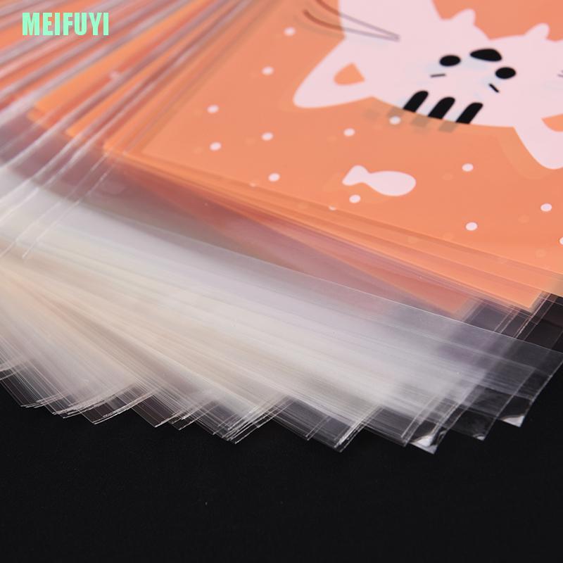 Set 100 Túi Nhựa Đựng Bánh Kẹo In Hình Động Vật Dễ Thương